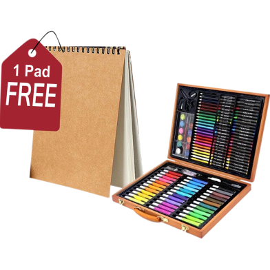 Buy 1 Art Painting Set Wooden Box 150 Get 1 Handmade Drwaing Pad Free image