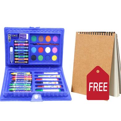 Buy 1 Children Painting-Drawing Set 42Pc Get 1 Handmade Drawing Pad A5 Size 20 Pages Free image