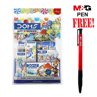 Buy 1 DOMS Art Strokes Kit, 8pcs Set for painting Get 1 M and G Pen Free image
