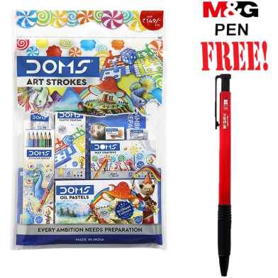 Buy 1 DOMS Art Strokes Kit, 8pcs Set for painting Get 1 M and G Pen Free image