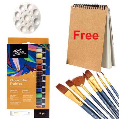 Buy 1 Gouache Combo Set Get 1 Drawing Pad A5 Size 20 Pages Free image