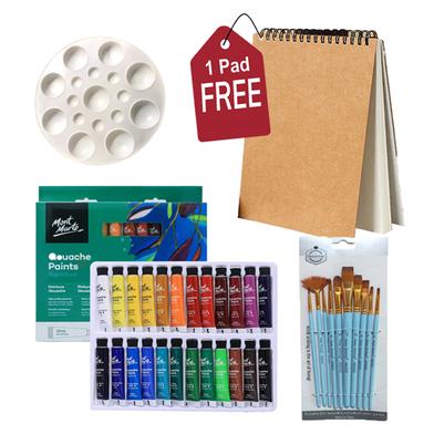 Buy 1 Gouache Painting Combo Set Get 1 Drawing Pad A5 Size 20 Pages Free image