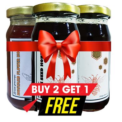 Green Grocery Blackseed Honey (কালোজিরা মধু) - 250 ml (BUY 2 GET 1 Mustard Honey FREE - 250 ml) image
