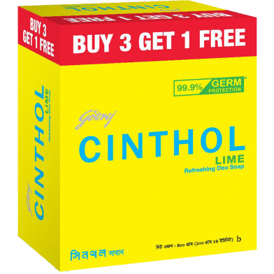 Buy 3 Get 1 Free Godrej Cinthol Soap Lime 100g image