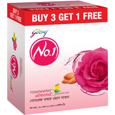 Buy 3 Get 1 Free Godrej No.1 Rose 100g image