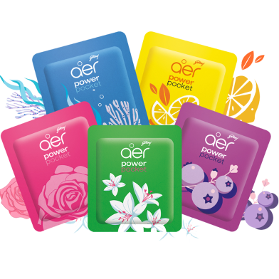 Buy 4 Get 1 Free Aer Power Pocket Bathroom Fragrance Assorted Pack 50g image