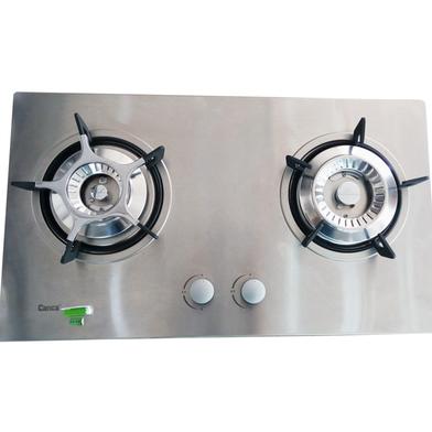 CANCA AB-GH20KSA Table Top Gas Hob Double Burner Stainless Steel Silver image
