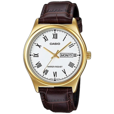 CASIO SS Caseback Brown Leather Strap Women's Watch image