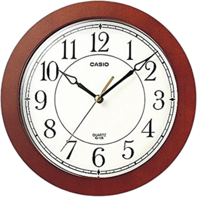 CASIO Wall Clock Maroon Wood Frame image