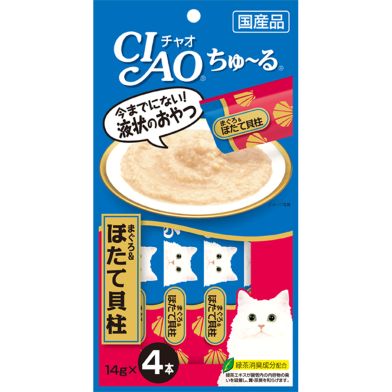 CIAO Churu Cat Creamy Treat White Meat Tuna and Scallop (14gm x 4) image