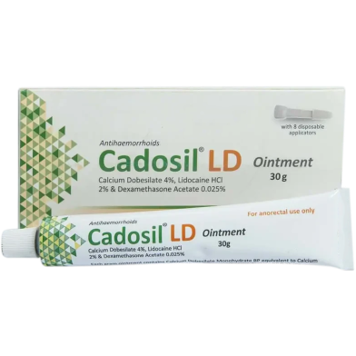 Cadosil LD 4 Percent 2 Percent 0.025 Percent Rectal Ointment 30gm Tube image