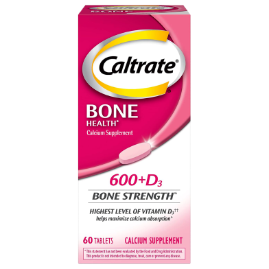 Caltrate Bone Health 600 Plus D3 Highest Level Calcium and Vitamin D Supplement 600 mg – 60 Tablet image