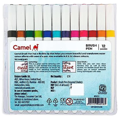 Camel Brush Pens Assorted pack of 12 Shades image