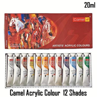 Camel / Camlin Artists Acrylic Color Tube 12 Shades 20ml image