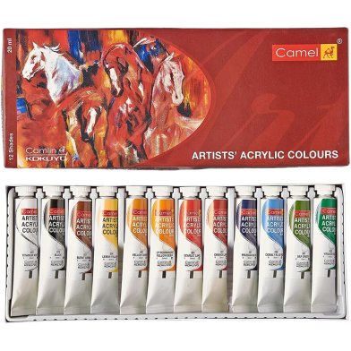 Camel / Camlin Artists Acrylic Color Tube 12 Shades 20ml image