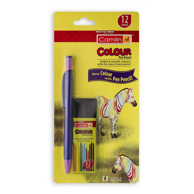 Camlin Colour Pen Pencil with Lead Tube (Multicolour) image
