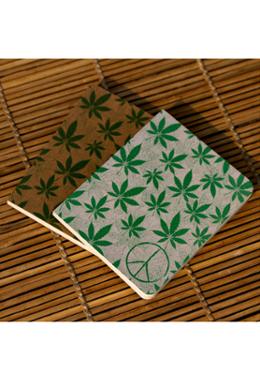 Cannabis Series Green Leaf and Brown Leaf Notebook image