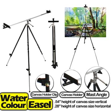 Canvas Or Board Stand,Art Alternatives Folding Norcross 5 feet height Metal Tripod Easel for Artists - Water Color image