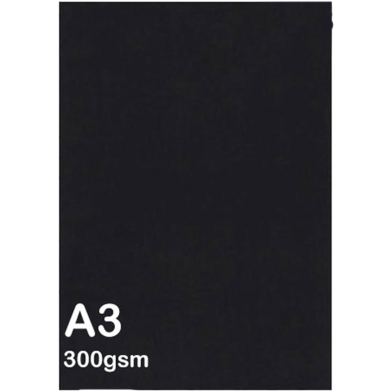 Card Thick Art Paper A3 Black 300 GSM - 10 Sheetss image