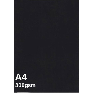 Card Thick Art Paper A4 Black 300 GSM - 10 Sheetss image