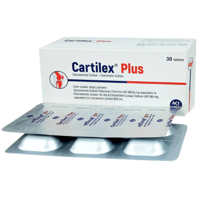 Cartilex Plus Glucosamine Sulfate 750 mg Chondroitin Sulfate 600 mg Tablet 6's Strip image