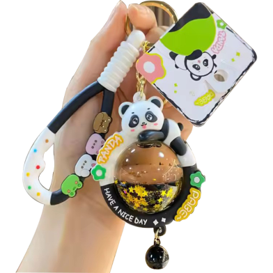 Cartoon Cute Panda Keychain Adorable Animal Keyring Men and Women Kids Bag Pendant Car Key Chain Key Ring Gift for Children image