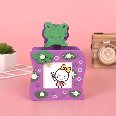 Cartoon Wooden Pencil Holder - Purple - 1 Pcs image