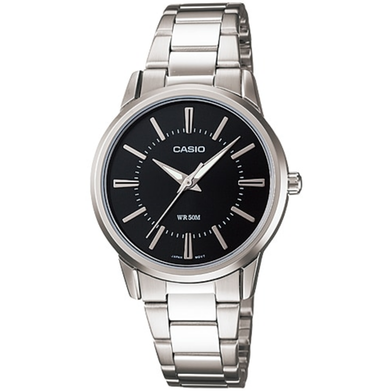 Casio Black Dial Stainless Steel watch for Ladies image