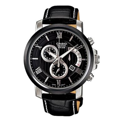 Casio Enticer BEM-507BL-1AVDF Black Leather Men's Watch image