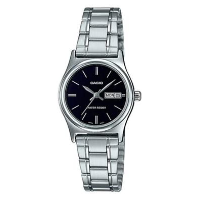 Casio Enticer Day Date Silver Ladies Chain Watch image