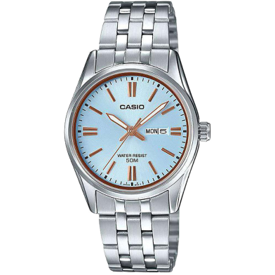 Casio Premium Silver Metal Ladies Watch image