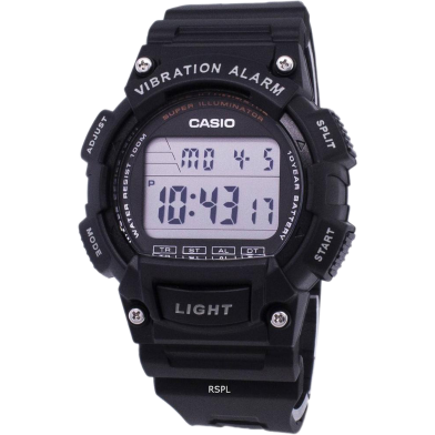 Casio W-736h-1avdf Youth Super Illuminator Vibration Alarm Dual Time Digital Watch image