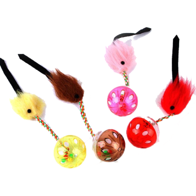 Cat Bell Ball Three Color Cat Interactive Training Sounding Toy (Any Color) image
