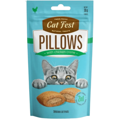 Cat Fest Pillows Cat Dry Dry Treat With Chicken Creme 30 gm image
