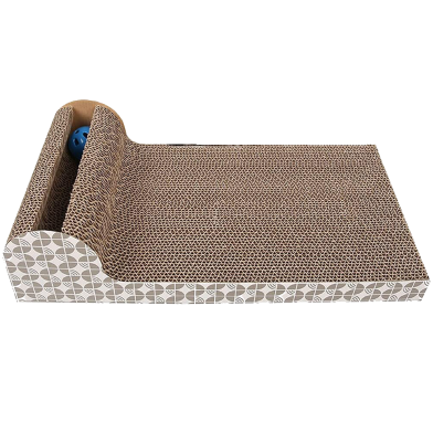 Cat Scratch Pad with Catnip Cat Toy Scratch Board Lounge with Bell-Ball image