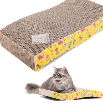 Cat Scratching Pad Corrugated Cardboard Extra Thick Scratcher With Catnip 42*21*5cm image
