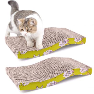 Cat Scratching Pad Corrugated Cardboard Scratcher With Catnip image