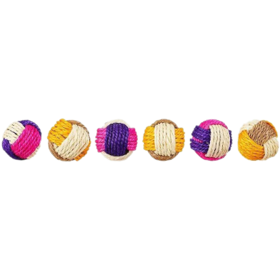 Cat Sisal Ball Colorful Cat Ball Toy Cat Rolling Sisal Ball Toy 1pc image