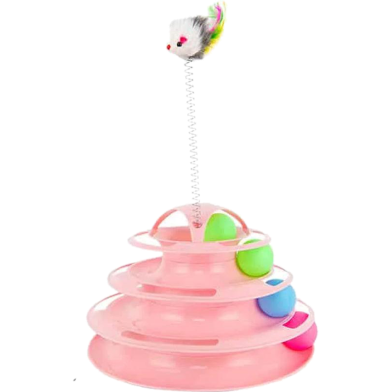 Cat Tower of Tracks Ball Toys Latest 4 Level Interactive Pet Toys image
