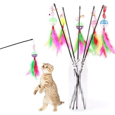 Cat Toy Interactive Feather Bell Cat Teaser Toy image