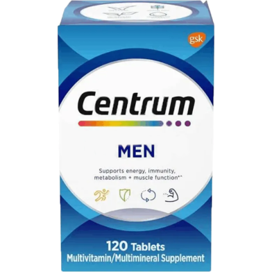 Centrum Men Multivitamin/Multimineral Supplement With Vitamin D3 B Vitamins and Antioxidants 120 Tablets image