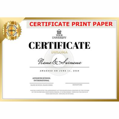 Certificate Print Paper 160GM GLOSSY- 20 Pcs image