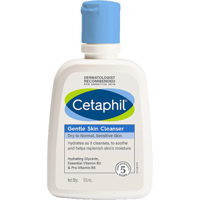 Cetaphil Face Wash Gentle Skin Cleanser For Dry to Normal 125 ml image