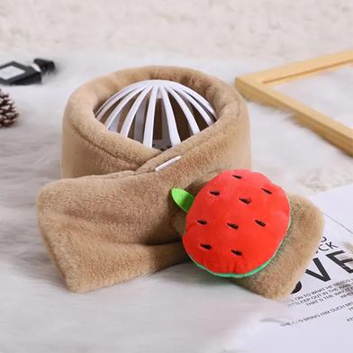 Children Fruit Design Neck Warm Scarf - Khaki image