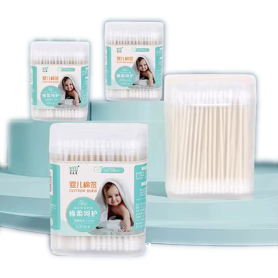 Children's Cotton Swabs for Baby, Ear Picking for Ears (1 Box) - 200 pcs image