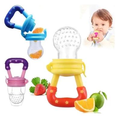 Children's Silicone Fruit and Veggie Nibbler Teether with Mesh Bag - 1pc image