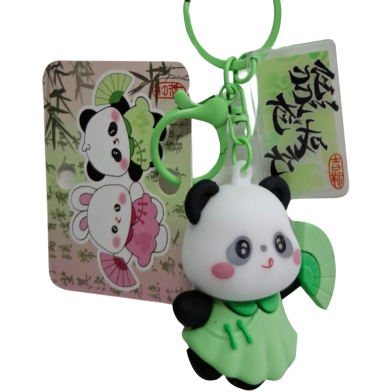 Chinese Style Key Chain Panda Cartoon Design Green image