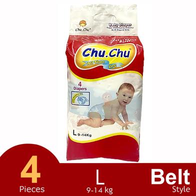 Chu Chu Belt System Baby Diapers (L Size) (9-14kg) (4Pcs) image