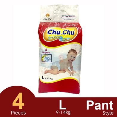 Chu Chu Pants System Baby Diapers (L Size) (9-14kg) (4Pcs) image
