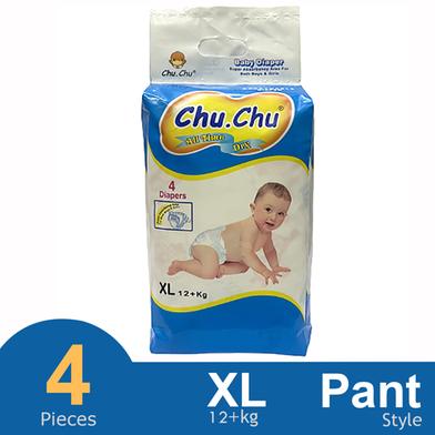 Chu Chu Pants System Baby Diapers (XL Size) (12 kg) (4Pcs) image